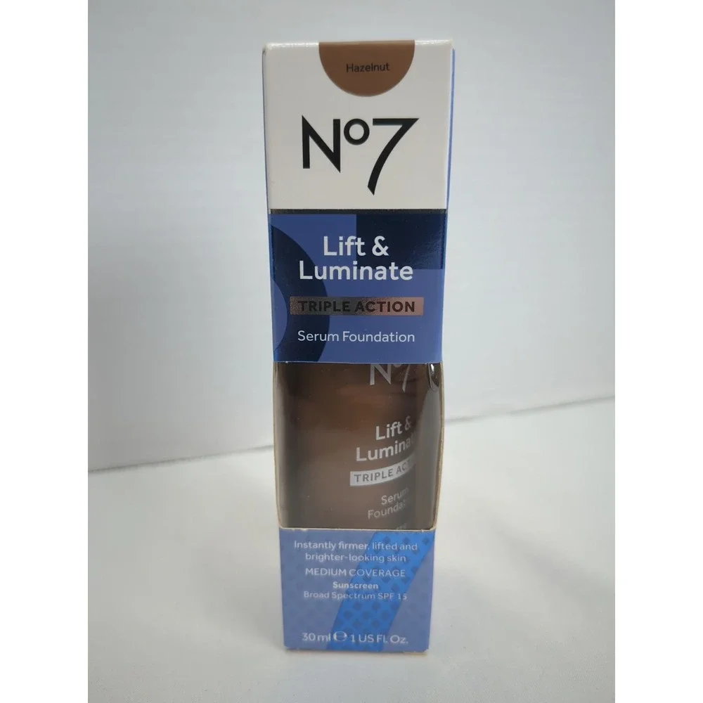 No7 Lift & Luminate Triple Action Serum 1oz Hazelnut Exp 5/27 New SPF 15